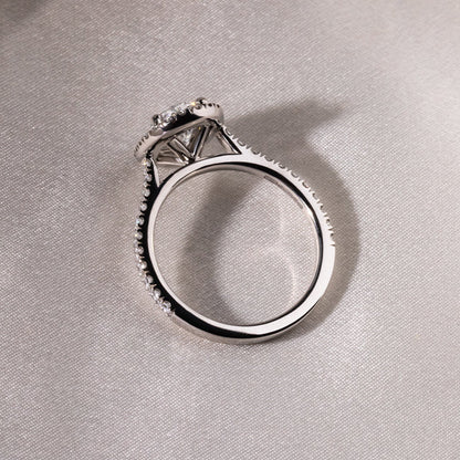 Marquise Shaped Three Stone Lab Grown Diamond Engagement Ring