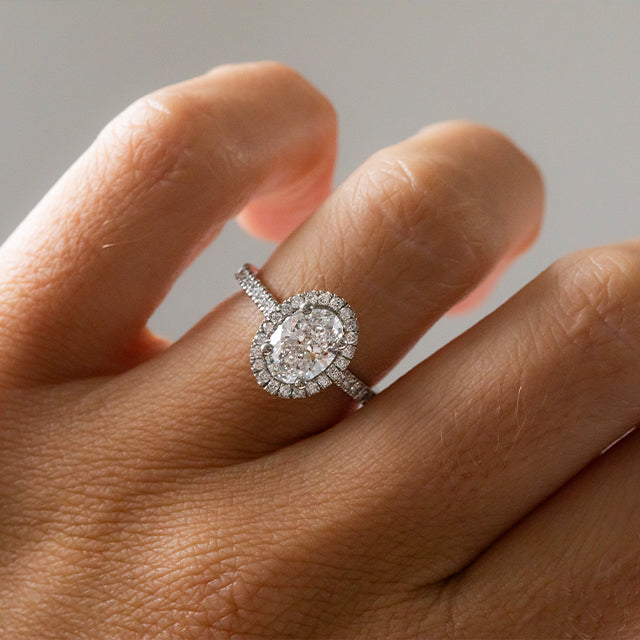 Marquise Shaped Three Stone Lab Grown Diamond Engagement Ring