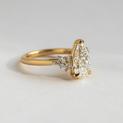 Marquise Shaped Three Stone Lab Grown Diamond Engagement Ring