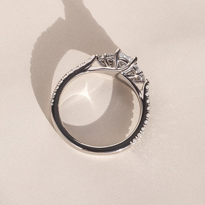 Marquise Shaped Three Stone Lab Grown Diamond Engagement Ring