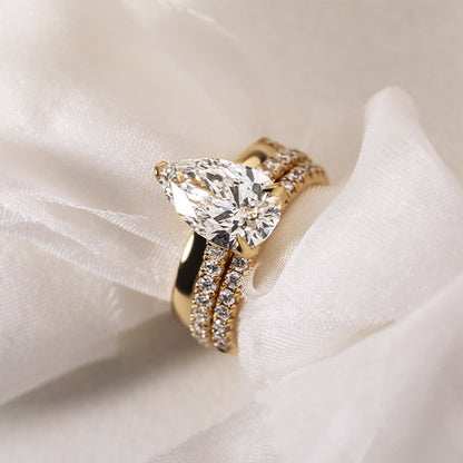 Marquise Shaped Three Stone Lab Grown Diamond Engagement Ring