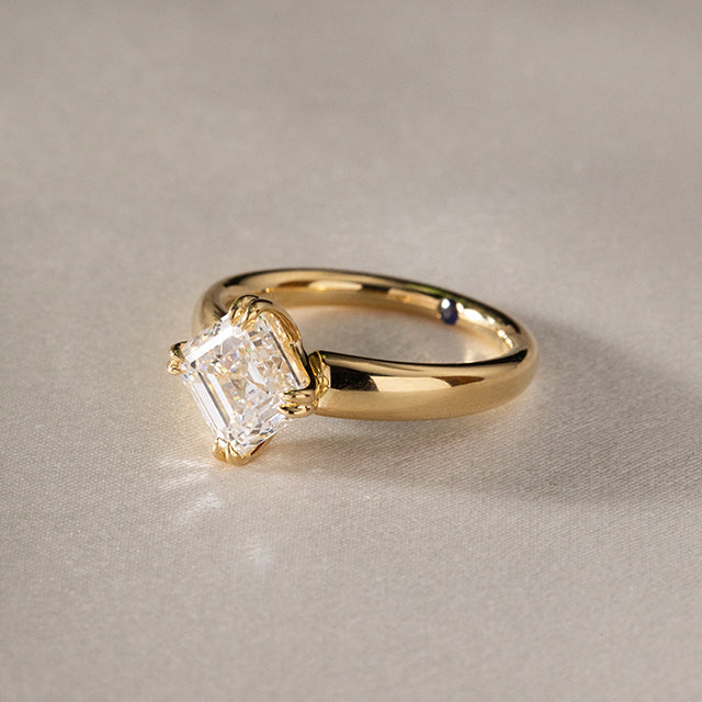 Marquise Shaped Three Stone Lab Grown Diamond Engagement Ring