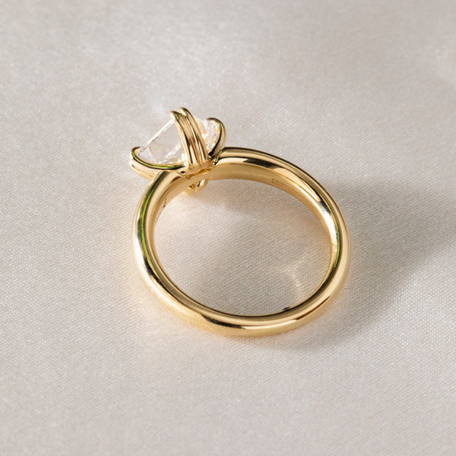 Marquise Shaped Three Stone Lab Grown Diamond Engagement Ring