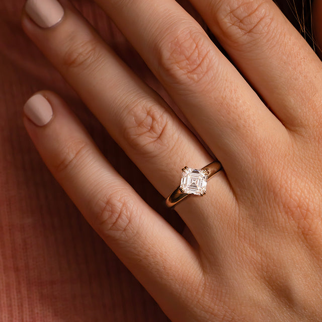 Marquise Shaped Three Stone Lab Grown Diamond Engagement Ring