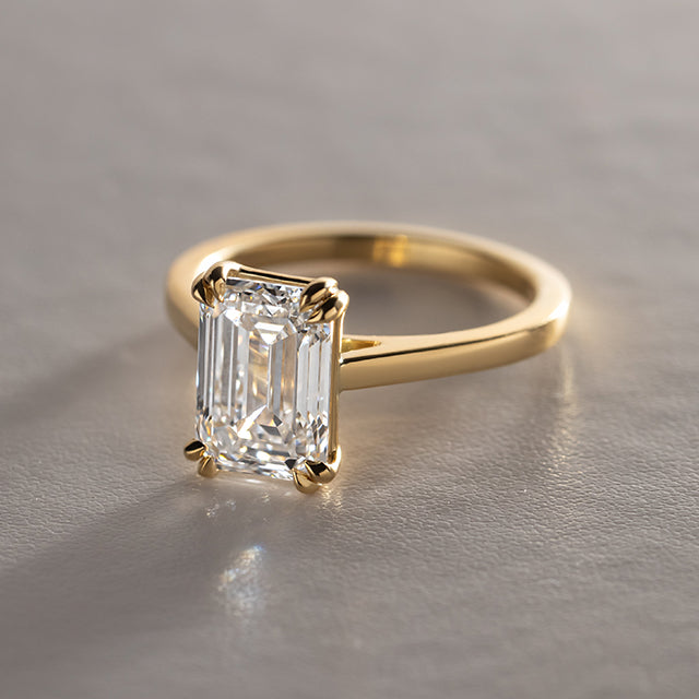 Marquise Shaped Three Stone Lab Grown Diamond Engagement Ring