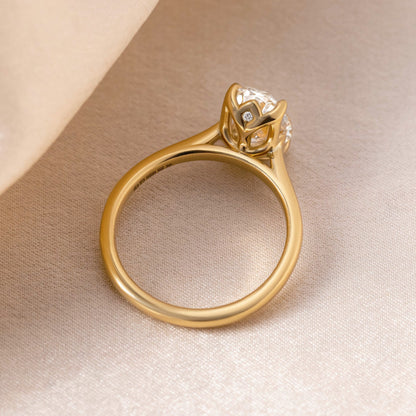 Marquise Shaped Three Stone Lab Grown Diamond Engagement Ring