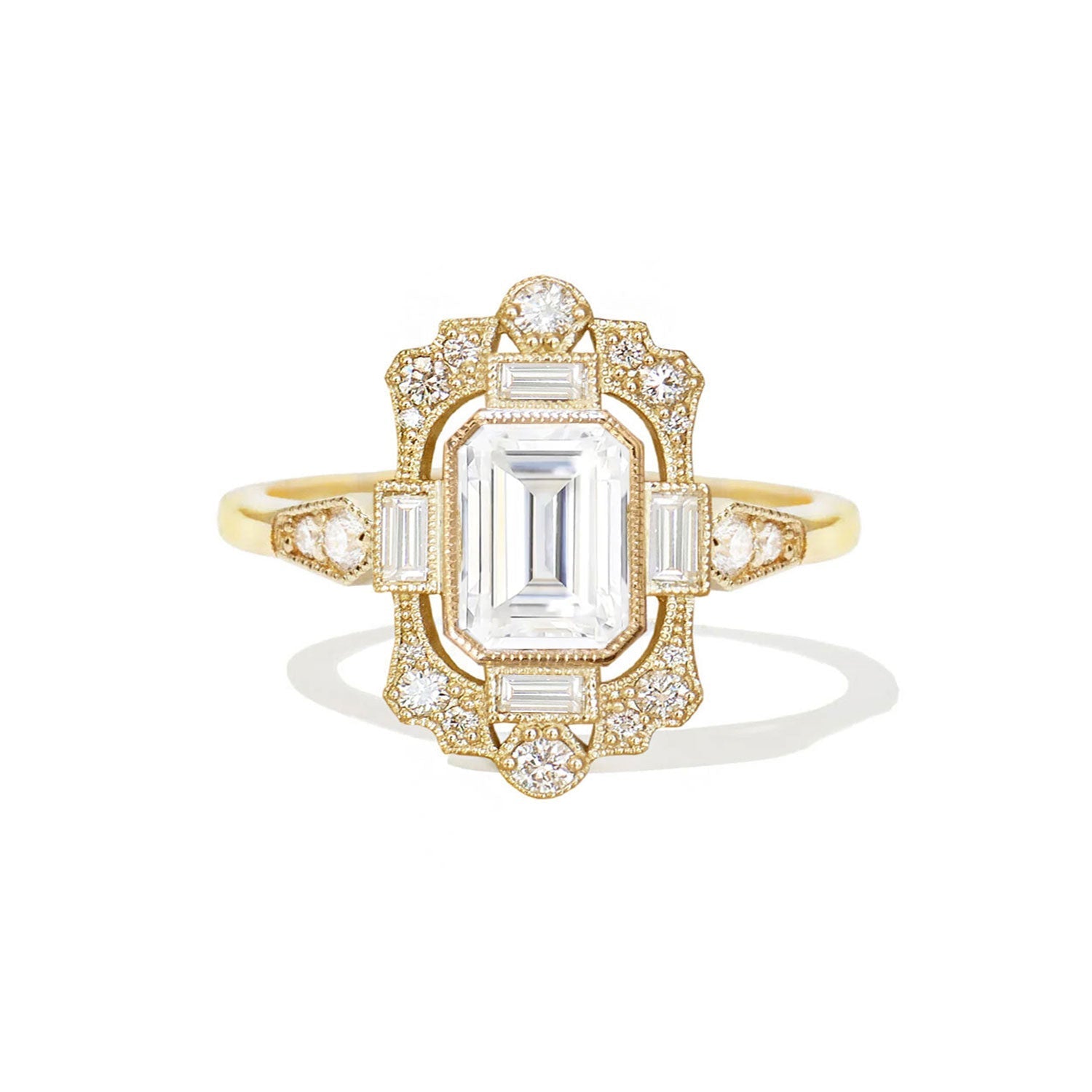 Marquise Shaped Three Stone Lab Grown Diamond Engagement Ring