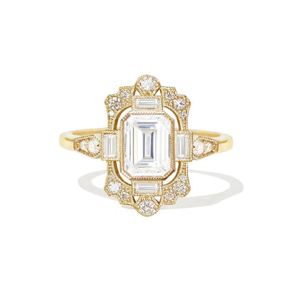 Marquise Shaped Three Stone Lab Grown Diamond Engagement Ring