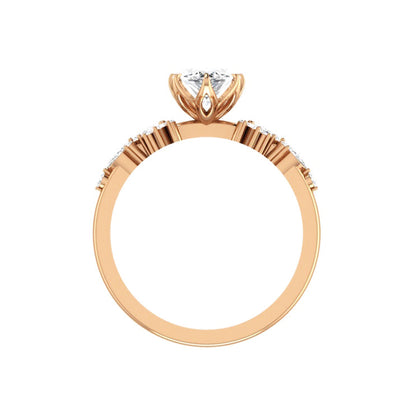 Marquise Shaped Three Stone Lab Grown Diamond Engagement Ring