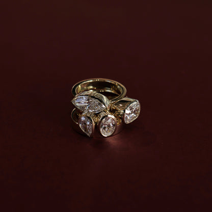 Stunning 1.5-2.5 CT Marquise Moissanite Engagement Ring with Bezel Design