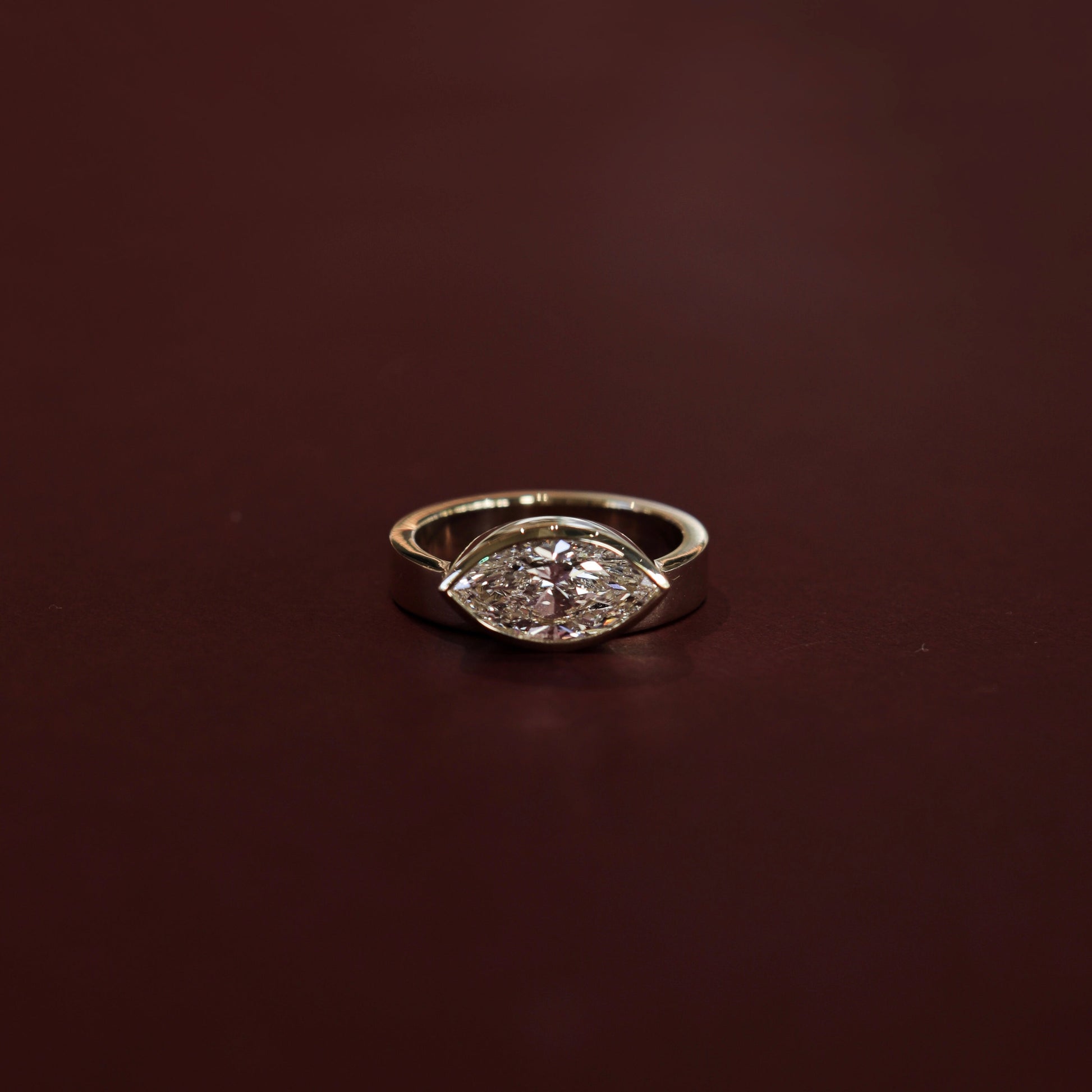 Stunning 1.5-2.5 CT Marquise Moissanite Engagement Ring with Bezel Design