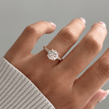 Marquise Shaped Three Stone Lab Grown Diamond Engagement Ring