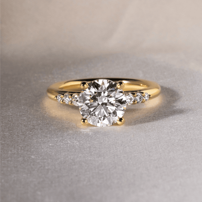 Marquise Shaped Three Stone Lab Grown Diamond Engagement Ring