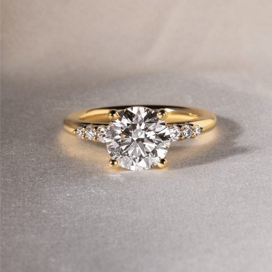 Marquise Shaped Three Stone Lab Grown Diamond Engagement Ring