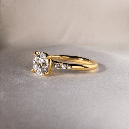 Marquise Shaped Three Stone Lab Grown Diamond Engagement Ring