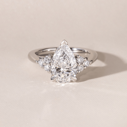 Marquise Shaped Three Stone Lab Grown Diamond Engagement Ring