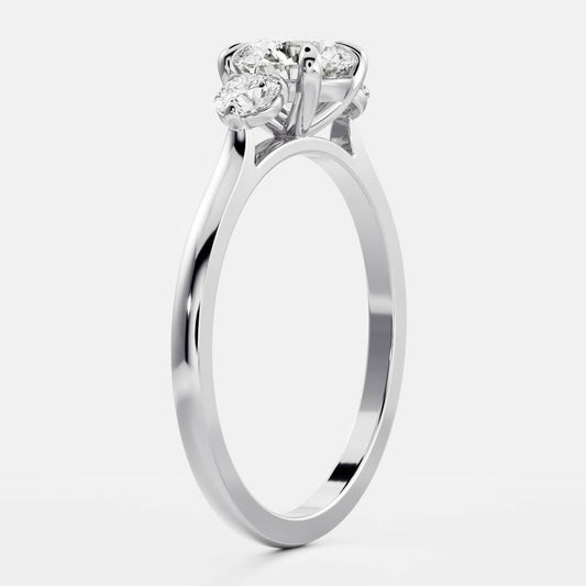 Stunning 0.5-1.5 CT Round Moissanite Engagement Ring with Three Stone Design