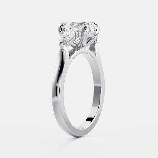 Stunning 1.5-2.5 CT Oval Moissanite Engagement Ring with Three Stone Design