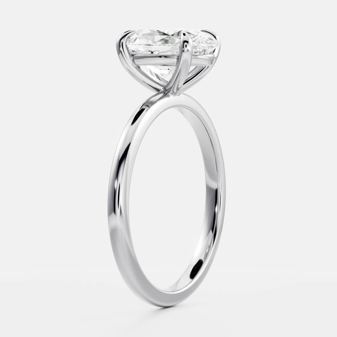 Marquise Cut Cluster Styled Lab Grown Diamond Engagement Ring
