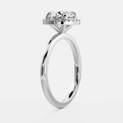Stunning 1.0-2.0 CT Round Moissanite Engagement Ring with Halo Design