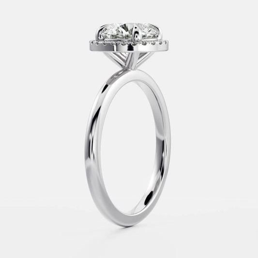 Stunning 1.0-2.0 CT Round Moissanite Engagement Ring with Halo Design