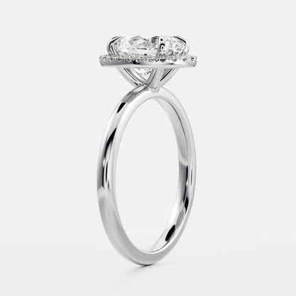 Stunning 1.0-2.0 CT Oval Moissanite Engagement Ring with Halo Design