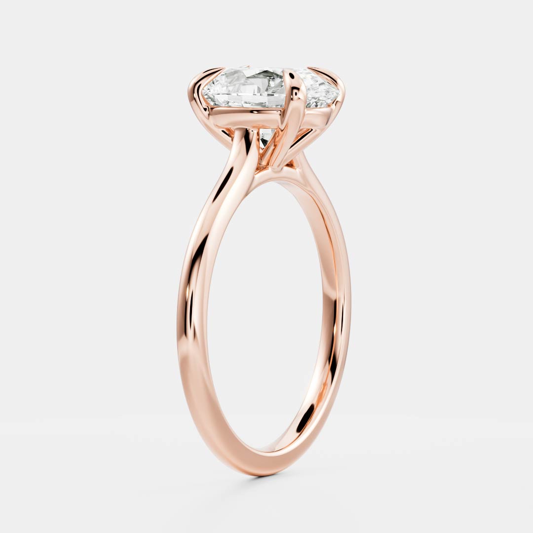 Marquise Cut Cluster Styled Lab Grown Diamond Engagement Ring