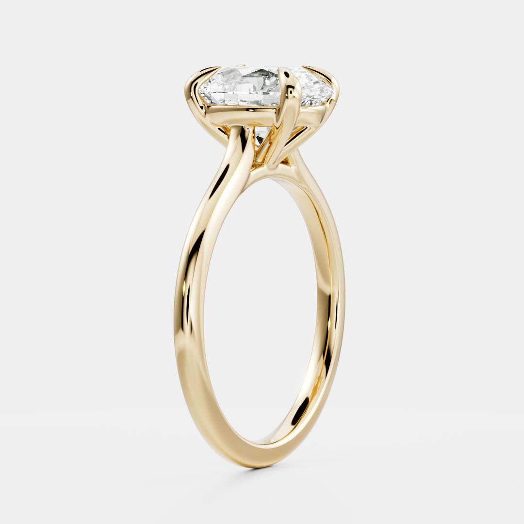 Marquise Cut Cluster Styled Lab Grown Diamond Engagement Ring