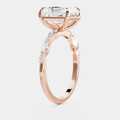 Marquise Cut Cluster Styled Lab Grown Diamond Engagement Ring