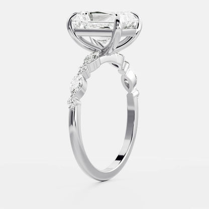 Stunning 1.0-2.0 CT Radiant Moissanite Engagement Ring with Pave Design