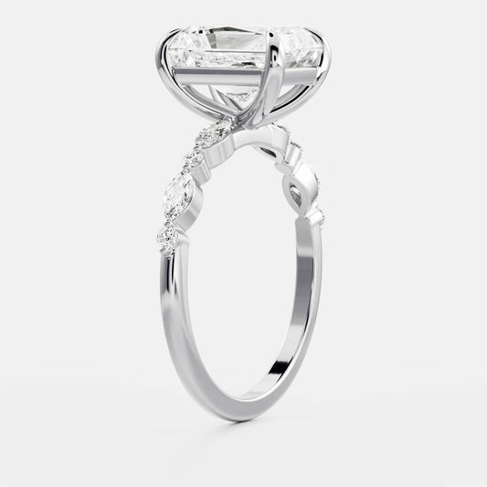 Stunning 1.0-2.0 CT Radiant Moissanite Engagement Ring with Pave Design