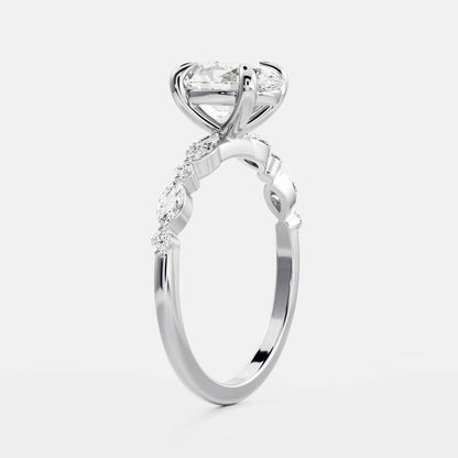 Marquise Cut Cluster Styled Lab Grown Diamond Engagement Ring