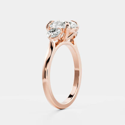 Marquise Cut Cluster Styled Lab Grown Diamond Engagement Ring