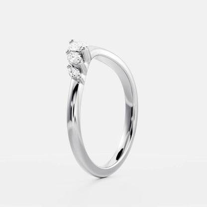 Stunning 0.10 CT Marquise Moissanite Stones Two Stone Wedding Bands