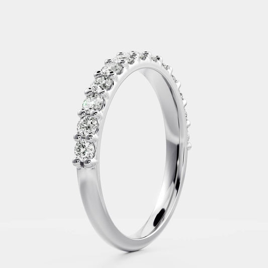 Stunning 0.20 TCW Round Moissanite Stones Half Eternity Wedding Bands