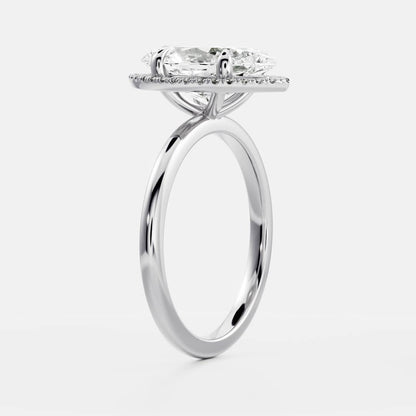 Stunning 1.5-2.5 CT Marquise Moissanite Engagement Ring with Halo Design