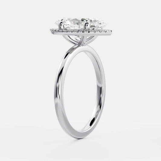 Stunning 1.5-2.5 CT Marquise Moissanite Engagement Ring with Halo Design