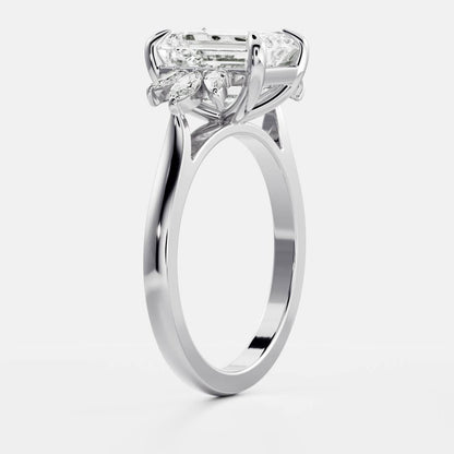 Stunning 1.5-2.5 CT Emerald Moissanite Engagement Ring with Cluster Design