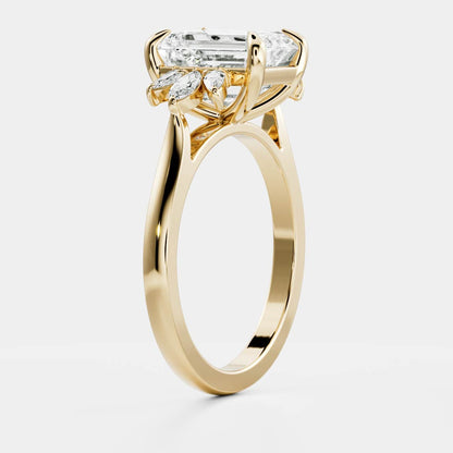 Stunning 1.5-2.5 CT Emerald Moissanite Engagement Ring with Cluster Design