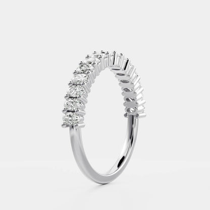 Stunning 0.30 CT Oval Moissanite Stones Half Eternity Wedding Band
