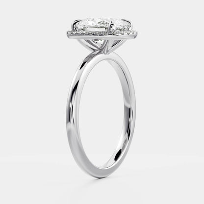Stunning 1.5-2.5 CT Elongated Cushion Moissanite Engagement Ring with Halo Design