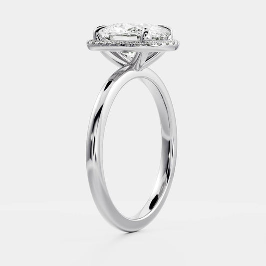 Stunning 1.5-2.5 CT Elongated Cushion Moissanite Engagement Ring with Halo Design