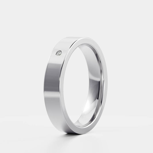 Classic 0.10 CT Round Moissanite Single Stone Wedding Band for Men's