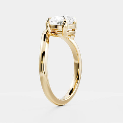 Marquise Cut Cluster Styled Lab Grown Diamond Engagement Ring
