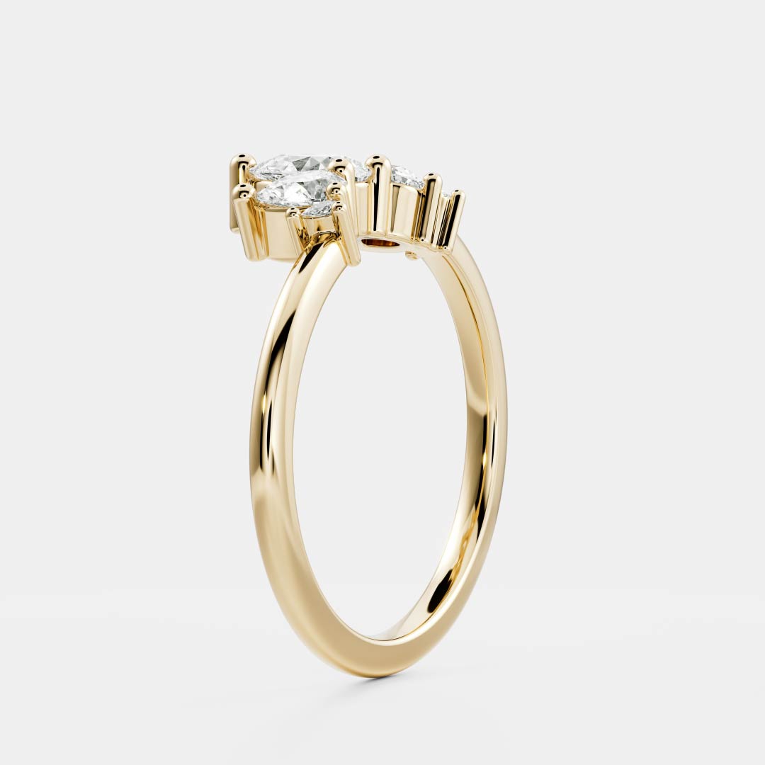 0.25 TCW Round Shaped Half Eternity Lab Grown Diamond Wedding Band