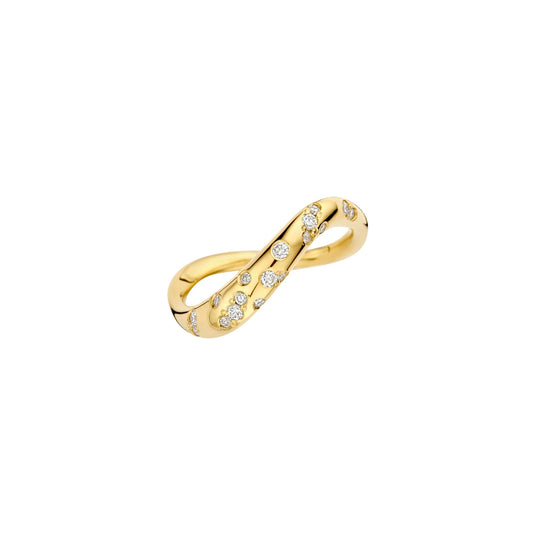 Timeless 0.1 TCW Round Stones Celestial Style Moissanite Diamond Wedding Band