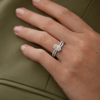 Timeless 1.1 CT Oval Cut Swirl Pave Unique Styled Moissanite Diamond Engagement Ring