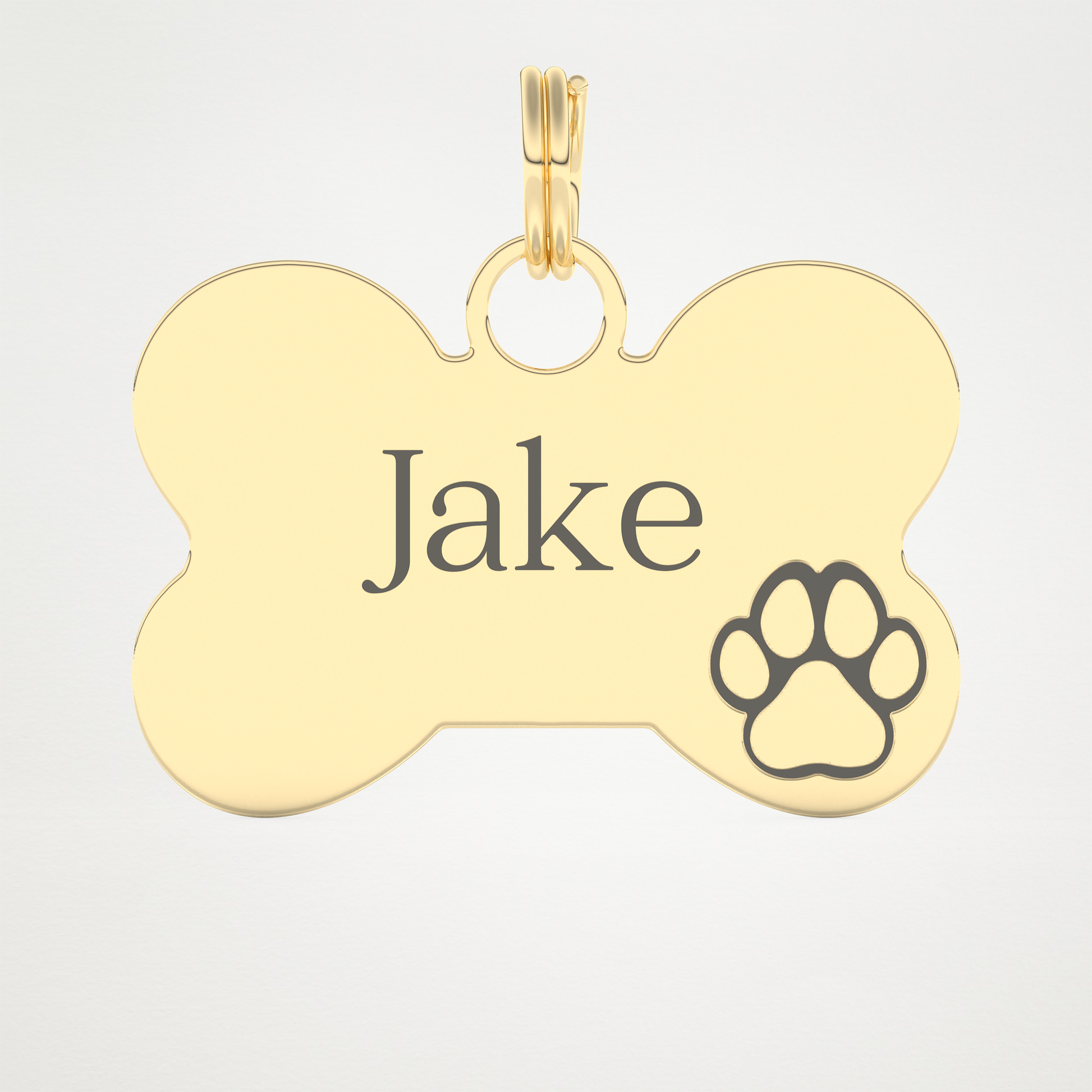 Custom Name Engraved Keychain For Dog – 14K/18K Gold & 925 Silver 6