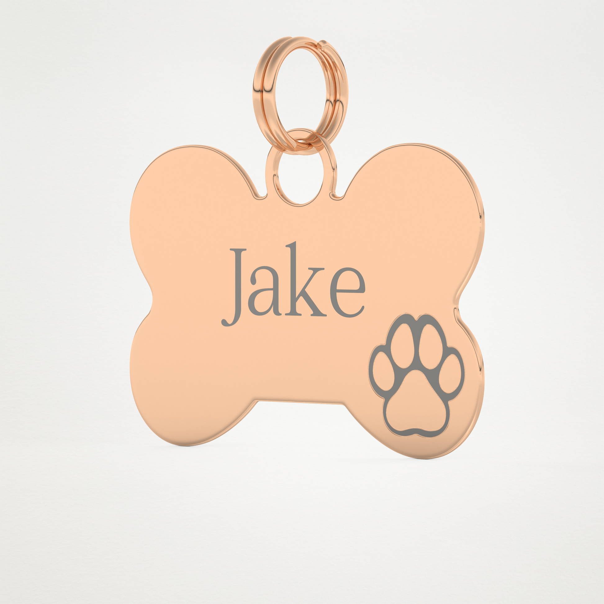 Custom Name Engraved Keychain For Dog – 14K/18K Gold & 925 Silver 12
