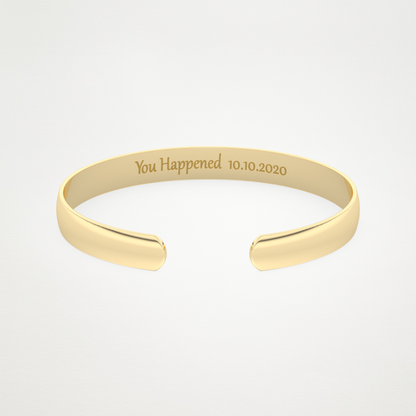 Custom Engraved Gold Cuff Bracelet – 14K/18K Gold & 925 Silver 4